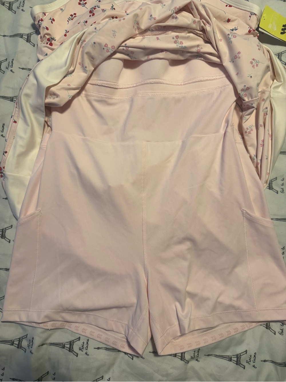 all in motion Light Pink Floral Tank Top with Crisscross Back - Picture 4 of 10